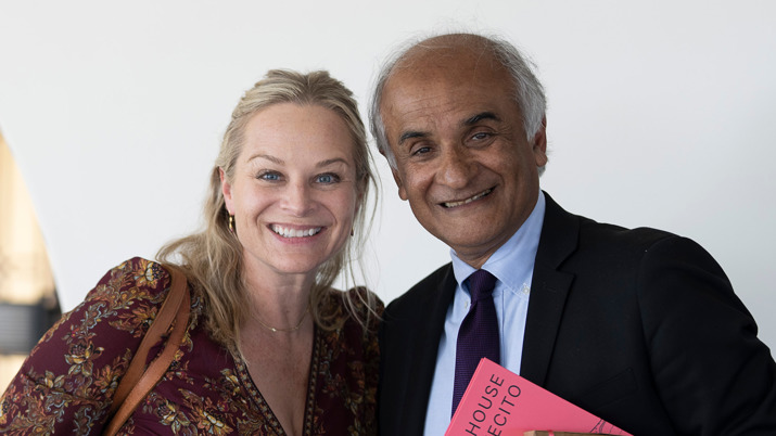 Meghan Bush with Pico Iyer