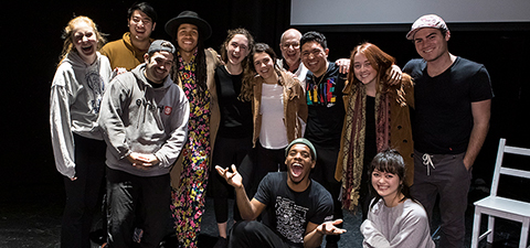 Lil Buck leads a workshop for UCSB’s Movement for Stage class (photo: David Bazemore)